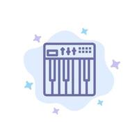 contrôleur matériel clavier midi musique icône bleue sur fond de nuage abstrait vecteur