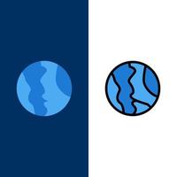 carte de localisation mondiale icônes de géographie mondiale plat et ligne remplie icône ensemble vecteur fond bleu