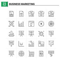 25 business marketing icon set vector background