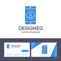 carte de visite créative et modèle de logo application mobile profil d'application mobile illustration vectorielle vecteur