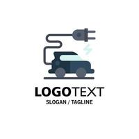 modèle de logo d'entreprise de véhicule électrique de voiture électrique de technologie automobile couleur plate