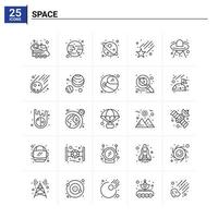 25 espace icon set vector background