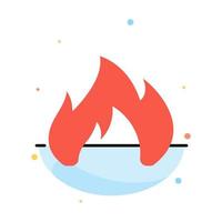 modèle d'icône de couleur plat abstrait feu chauffage cheminée étincelle vecteur