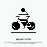 activité vélo vélo cyclisme cyclisme solide glyphe icône vecteur
