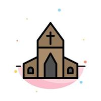 modèle d'icône de couleur plate abstraite de croix de pâques de maison d'église vecteur