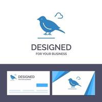carte de visite créative et modèle de logo oiseau illustration vectorielle de petit moineau britannique vecteur