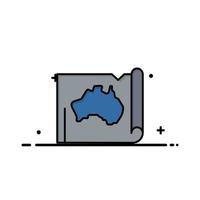 australie australien pays emplacement carte voyage entreprise logo modèle plat couleur vecteur