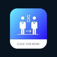 clonage dadn patient hôpital santé bouton application mobile android et ios version glyphe vecteur