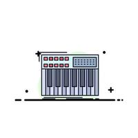 synthé clavier synthétiseur midi synthétiseur plat couleur icône vecteur