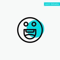 emojis heureux motivation turquoise surbrillance cercle point vecteur icône