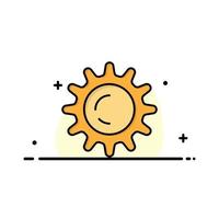 sun day light business ligne plate remplie icône vecteur modèle de bannière