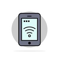 service de signalisation mobile wifi abstrait cercle fond plat couleur icône vecteur