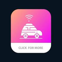 carte de localisation de voiture bouton d'application mobile version de glyphe android et ios vecteur