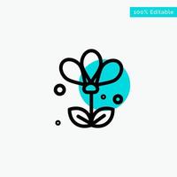 fleur floral nature printemps turquoise surbrillance cercle point vecteur icône