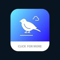 oiseau britannique petit moineau bouton d'application mobile version de glyphe android et ios vecteur