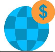 dollar global business globe international plat couleur icône vecteur icône modèle de bannière