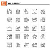 25 éléments de spa icon set vector background