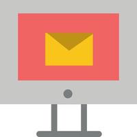 modèle de bannière d'icône de vecteur d'icône de couleur plate de service de chat de courrier informatique