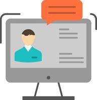 chat business consulting dialogue réunion en ligne plat couleur icône vecteur icône modèle de bannière