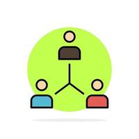 structure entreprise coopération groupe hiérarchie gens équipe résumé cercle fond plat couleur icône vecteur