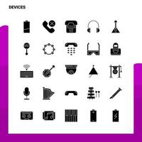 ensemble d'icônes de 25 appareils modèle d'illustration vectorielle d'icône de glyphe solide pour des idées web et mobiles pour une entreprise vecteur