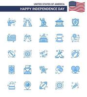 ensemble de 25 icônes de la journée des états-unis symboles américains signes de la fête de l'indépendance pour les monuments américains américains drapeau états-unis éléments de conception vectoriels modifiables de la journée des états-unis vecteur