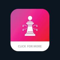 jeu d'échecs pour ordinateur portable jeu de stratégie bouton d'application mobile version de glyphe android et ios vecteur