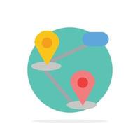 carte de localisation gps abstrait cercle fond plat couleur icône vecteur
