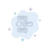 chat chat conversation dialogue robot automatique icône bleue sur fond de nuage abstrait vecteur