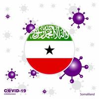 priez pour le somaliland covid19 coronavirus typographie drapeau restez à la maison restez en bonne santé prenez soin de votre propre santé vecteur