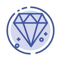 diamant canada bijou bleu pointillé ligne icône vecteur