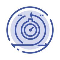 développement de cycle agile itération rapide icône de ligne en pointillé bleu vecteur