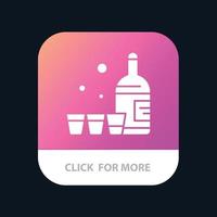 verre de bouteille de boisson irlande bouton d'application mobile version de glyphe android et ios vecteur