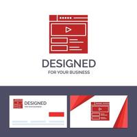 carte de visite créative et modèle de logo lecteur vidéo vidéo site web illustration vectorielle vecteur
