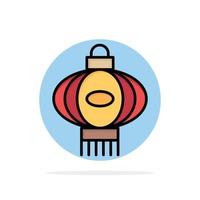 lanterne lumière chine chinois abstrait cercle fond plat couleur icône vecteur