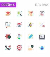 16 pack d'icônes épidémiques de coronavirus de couleur plate sucer comme maladie corona porteur de la toux coronavirus viral malade 2019nov éléments de conception de vecteur de maladie