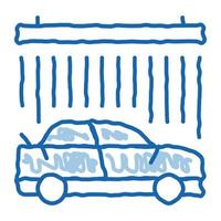 icône de doodle de lavage de voiture continu illustration dessinée à la main vecteur