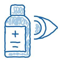 glaucome médecine flacon doodle icône illustration dessinée à la main vecteur