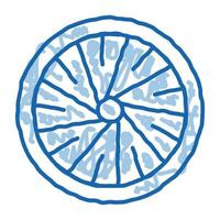 roue de vélo doodle icône illustration dessinée à la main vecteur