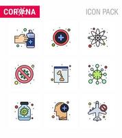 prévention des coronavirus 25 jeu d'icônes laboratoire de scientifique des os bleus aucun diagnostic coronavirus viral 2019nov éléments de conception de vecteur de maladie