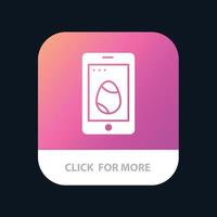 bouton d'application mobile d'oeuf de cellule de pâques mobile version de glyphe android et ios vecteur