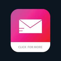 courrier électronique bouton d'application mobile de l'école version de glyphe android et ios vecteur
