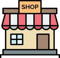 boutique magasin magasin en ligne marché plat couleur icône vecteur icône modèle de bannière
