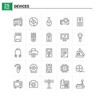 25 appareils icon set vector background