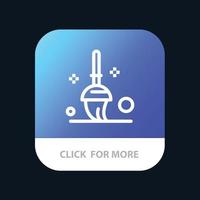 bouton d'application mobile vadrouille de nettoyage de seau version de ligne android et ios vecteur