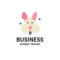 modèle de logo d'entreprise de lapin de pâques lapin couleur plate vecteur