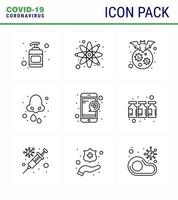 ensemble simple d'icônes de pack d'icônes bleu 25 de protection covid19 incluses vecteur de santé médicale gouttes allergie coronavirus viral 2019nov éléments de conception de vecteur de maladie