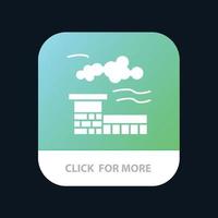 bouton d'application mobile de paysage de l'industrie d'usine version de glyphe android et ios vecteur