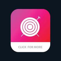 objectif de fléchette cible bouton d'application mobile version de glyphe android et ios vecteur