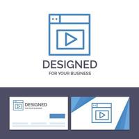 carte de visite créative et modèle de logo web design vidéo illustration vectorielle vecteur